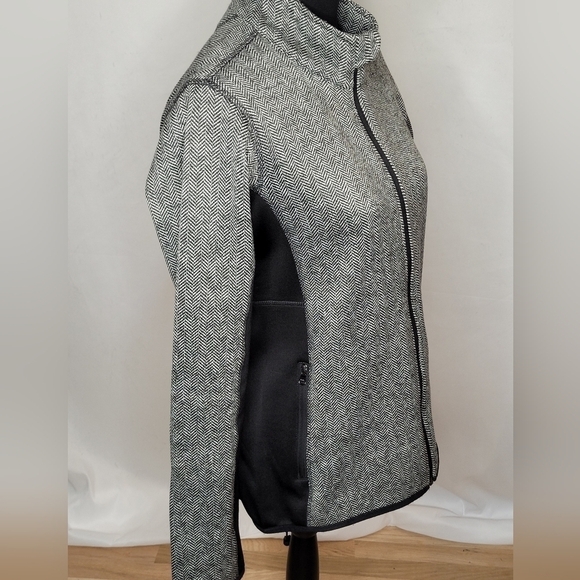 Andrew Marc New York Womens Fleece Lined Full Zip Herringbone Jacket - Size M - Picture 2 of 8